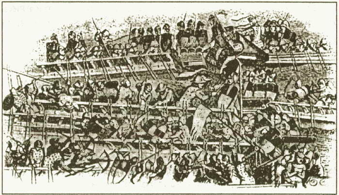 Морское сражение в Средние века Когда войска Гейзериха стали угрожать уже - фото 1