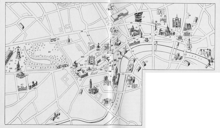 Схематический план центра Лондона I Площадь у Мэншнхауза II Чипсайд III - фото 2