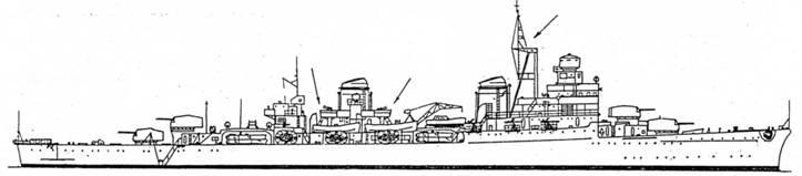 POMPEO Рисунок камуфляжной окраски на бортах крейсера ATILLIO REGOLO после - фото 11
