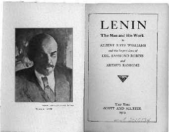 Titlepage of Lenin The Man and His Work one of the first informed accounts - фото 3