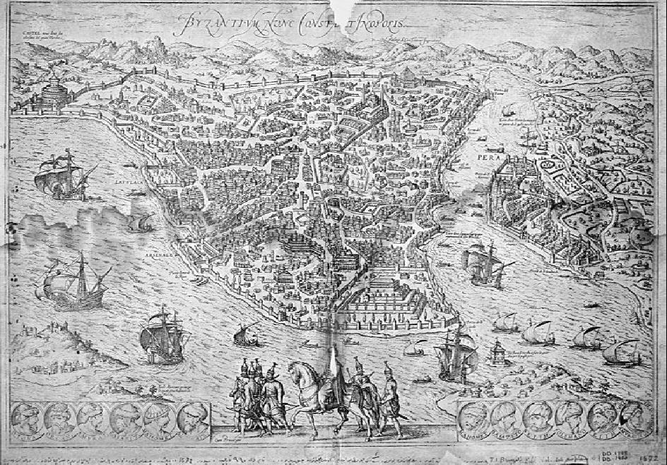 Рис 14 Старинная карта Стамбула 1572 года из книги Braun Georg Hogenberg - фото 14