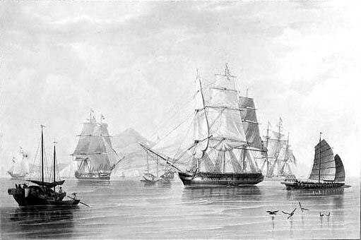 Корабли с опиумом в Линьтине 1824 г С картины У Хаггинса Контрабанда - фото 23