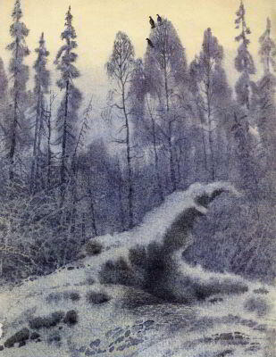 Родился медвежонок зимой в берлоге тёплой уютной яме под выворотом ели - фото 1