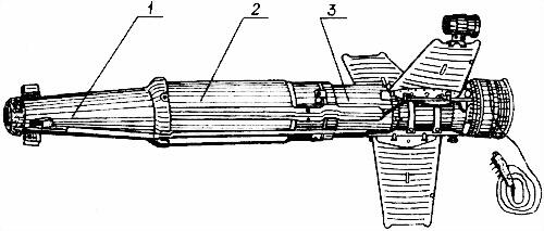 Рис 13 Снаряд управляемый 9М116 внешний вид 1 блок рулевого привода 2 - фото 13