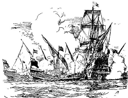 Гангутский бой Русские скампавеи атакуют шведские корабли Попытки отвоевать - фото 22