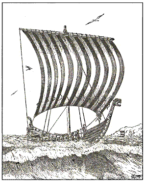 Длинный корабль под парусами Картина X Лиса В самом слове викинг живет - фото 1