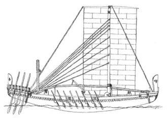 Египетское судно XXV века до н э Рисунок из гробницы Сахура Нечто похожее - фото 10