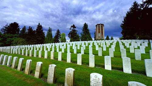Захоронение ветеранов различных войн на кладбище Эвергрин Уошелли в Сиэтле - фото 245
