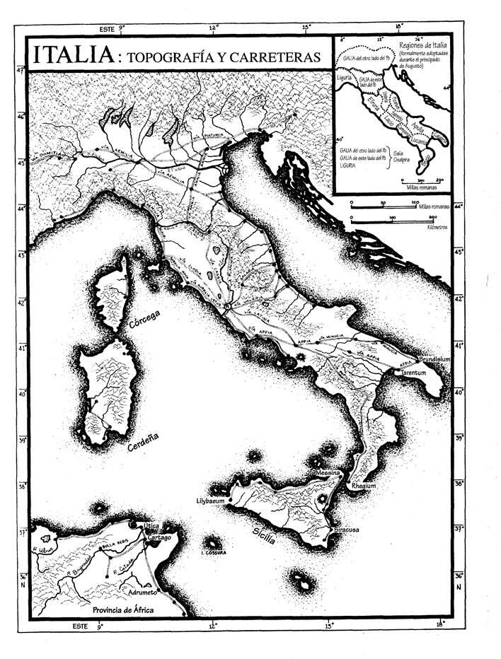 Italia topografía y carreteras Cayo Julio César Servilia Bruto de Jove - фото 4