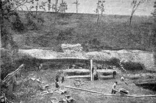 Рис 1 Общий вид раскопки в Каменном овраге близ с Ишеева ТАССР 1936 г - фото 1