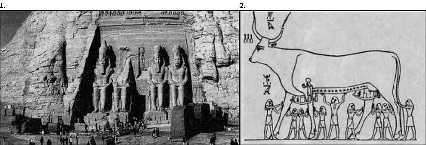 1 Храм в ЛбуСимбеле со статуями Рамсеса II 2 Прорисовка фрески с - фото 3