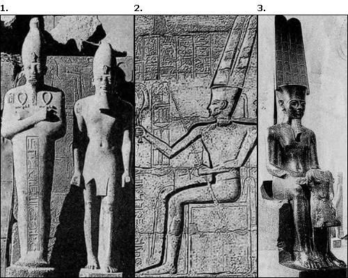 1 Скульптурное изображение Амона с двумя анкхами 2 Амон в облике Ра - фото 8