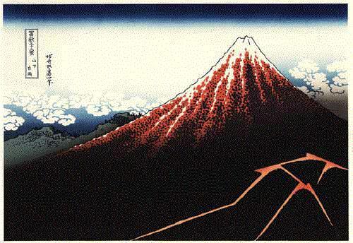 24 вида горы Фудзи кисти Хокусая - фото 24