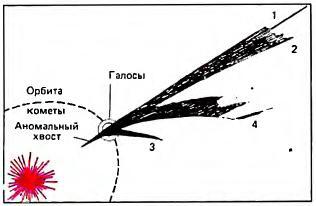 Рис 2 Типы кометных хвостов Голова кометы при движении по орбите принимает - фото 2