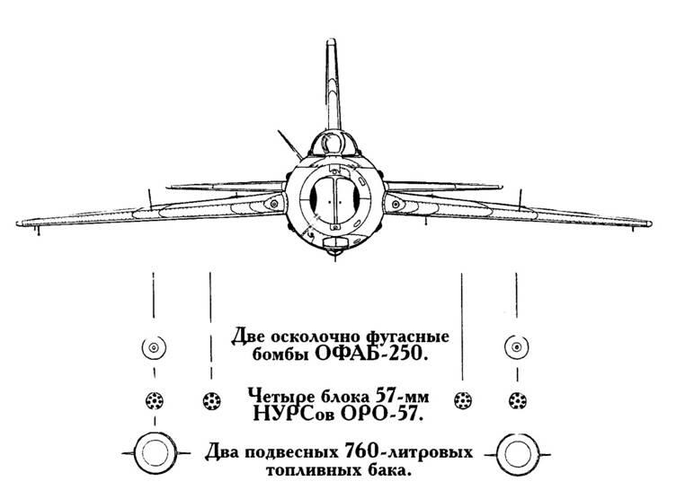 Серийный МиГ19 в полетной конфигурации вид спереди Серийный МиГ19 в - фото 135
