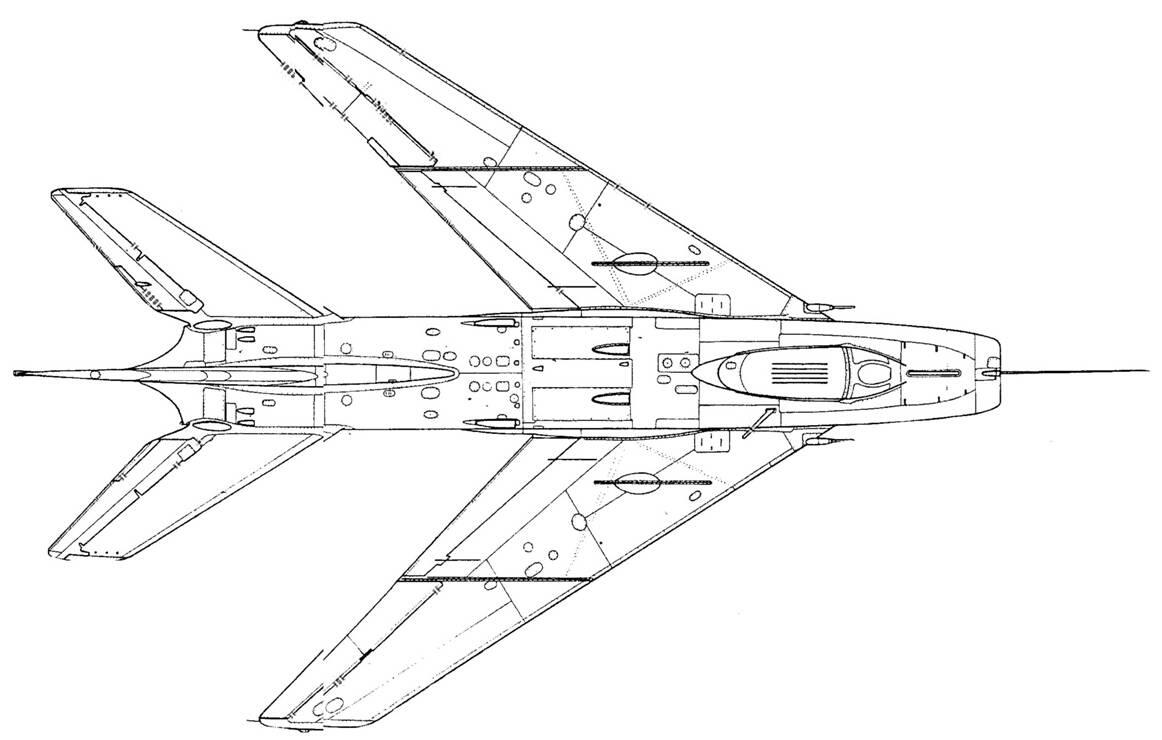 Серийный МиГ19 вид сверху и снизу Серийный МиГ19 в полетной - фото 139