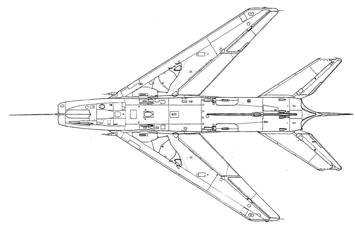 Серийный МиГ19 в полетной конфигурации вид сзади - фото 140