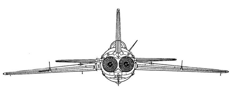 Серийный МиГ19 в полетной конфигурации вид сзади - фото 141