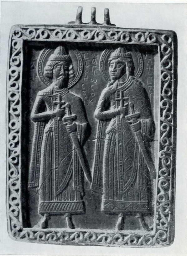 6 Святые Борис и Глеб Рельеф из Солотчинского монастыря Старая Рязань - фото 9