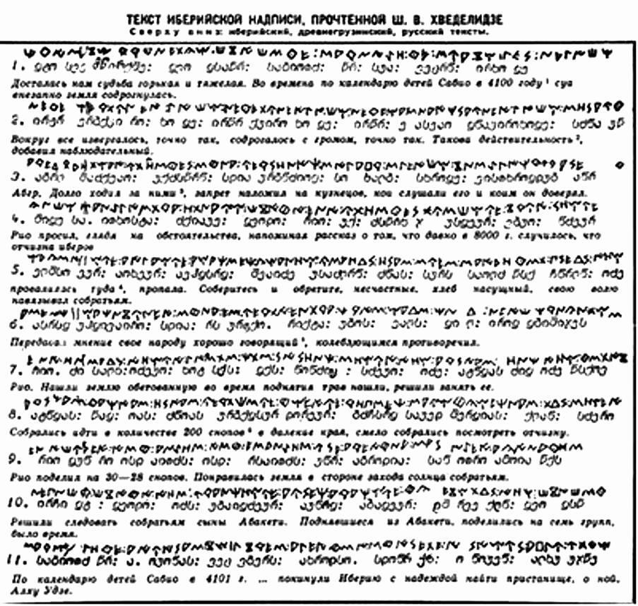 На картинке текст иберийской надписи прочтенной Ш В Хведелидзе Сверху - фото 4
