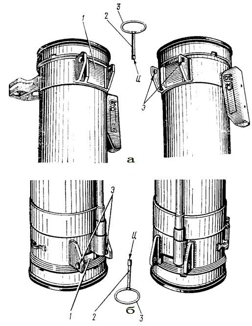 Рис 7 Узел соединения огнемета во вьюк а по передним бандажам контейнера - фото 7