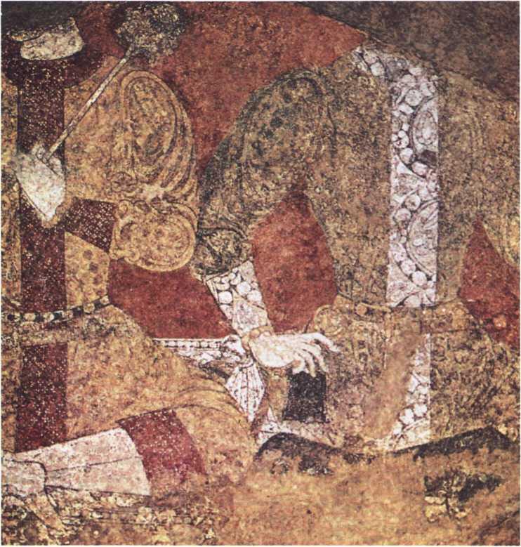 Вельможи Фрагмент росписи из древнего Пенджикента VII век Деревянная - фото 58