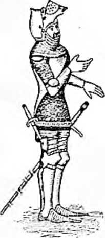 Средневековый воин в кольчуге поверх которой надеты поручи и поножи Наконец - фото 34