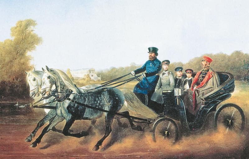 Николай Сверчков Катание в коляске Александр II с детьми Николай - фото 23