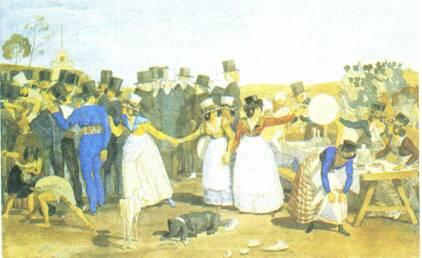 3 А ИВАНОВ Октябрьский праздник в Риме у Понте Молле Акварель 1842 г - фото 4