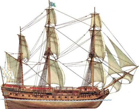 В XVIIIXIX веках фрегатом называли однодечный военный трехмачтовый корабль с - фото 58