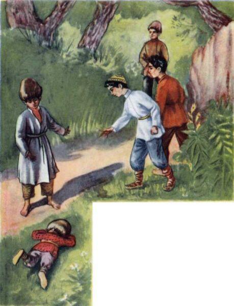 Пошли дети в лес Идут по дорожке а Джыртдан вдруг повалился на землю и лежит - фото 3