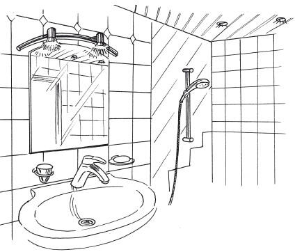 Рис 7 Пример размещения светильников в ванной В санузле в отличие от кухни - фото 7