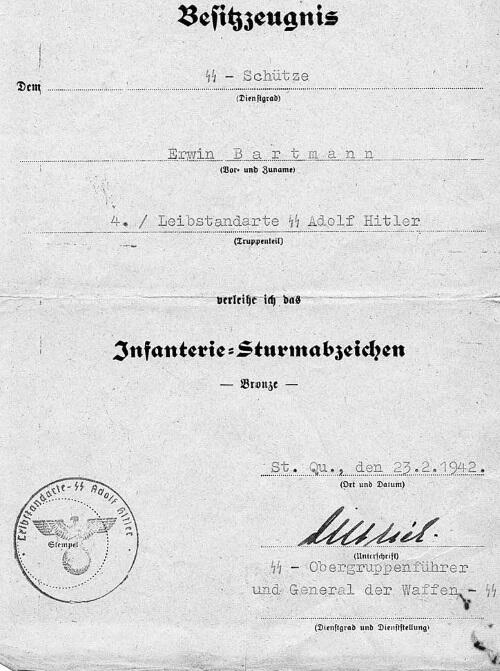 Подпись Зепп Дитрих командир дивизии Лейбштандарт Весной 1942 г у Черного - фото 6