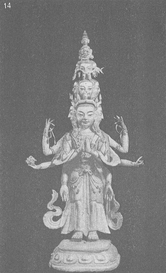 Бодхисаттва Авалокитешвара одиннадцатиликий и восьмирукий Бронзовая - фото 18