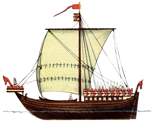 Рис 22 Датский военный корабль XIV века На севере Европы коги строили до конца - фото 22