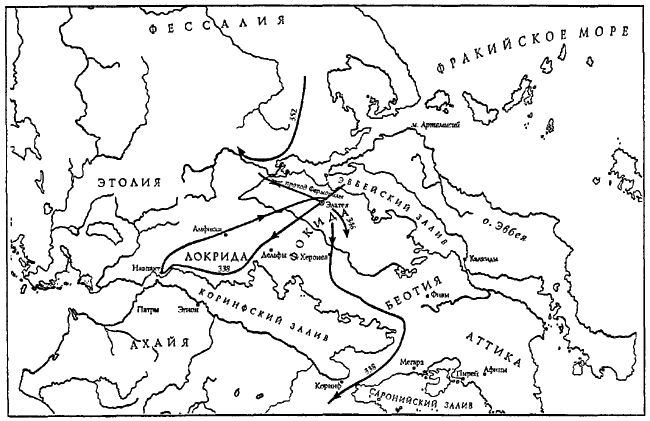 Карта Греции с походами Филиппа Впрочем в 341 г до н э Демосфен встал во - фото 4