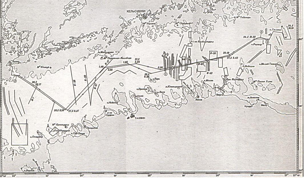 Схема похода отряда базовых тральщиков на Ханко 2427 октября 1 в 2358 24 - фото 72