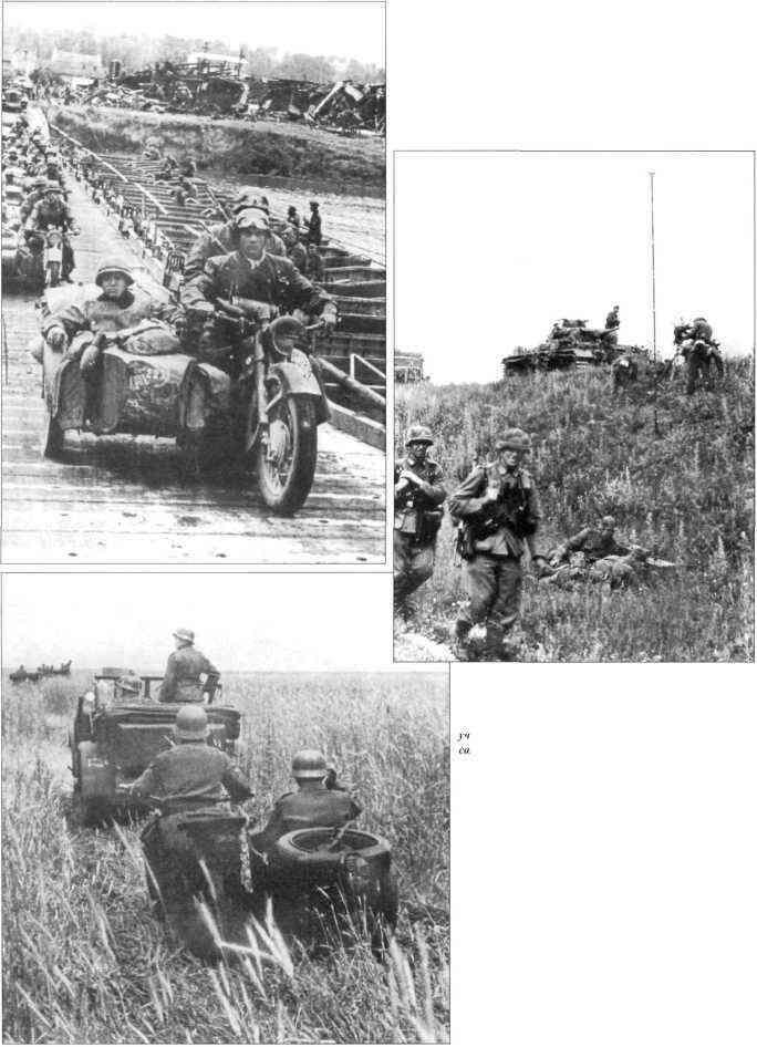 Верхний левый снимок Длинная колонна мотоциклов с колясками пересекает по - фото 61