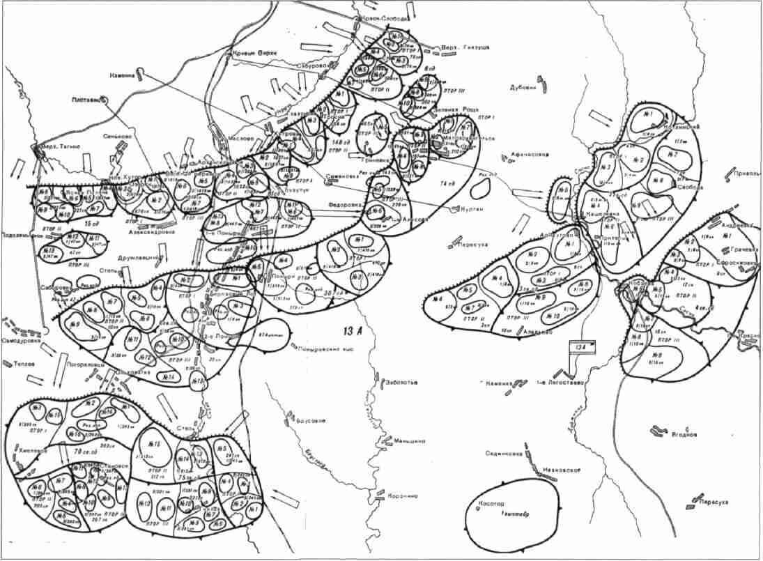 Схема расположения рубежей обороны на северном фасе Курской дуги A scheme of - фото 12
