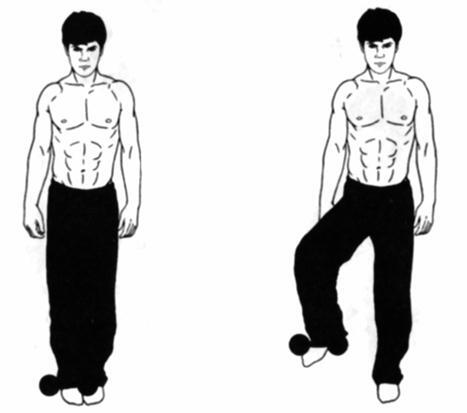 Упражнение 2 Стоя Поднимайте ногу сгибая в колене и тазобедренном суставе - фото 26