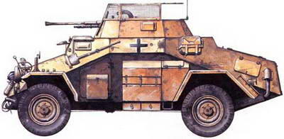 Легкий бронеавтомобиль SdKfz 222 в классическом виде с 20мм пушкой пулеметом - фото 3