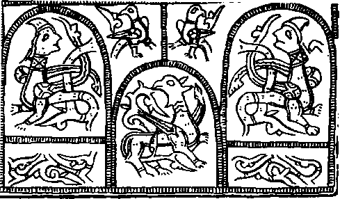 Браслеты из Старой Рязани XIII в с изображением грифонов семарглов и - фото 2