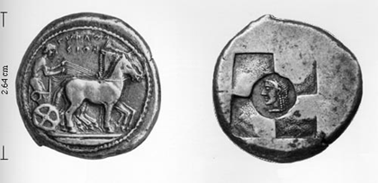 Представленная на иллюстрации тетрадрахма Сиракуз 510490 гг до н э с - фото 6