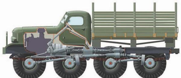 Схема трансмиссии вездехода ЗИСЭ134 Опытный артиллерийский тягач - фото 32