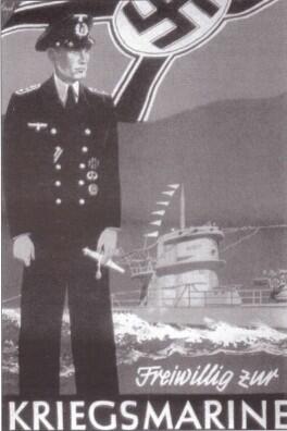 Фото плакат призывающий добровольно идти служить в кригсмарине Подводники - фото 1