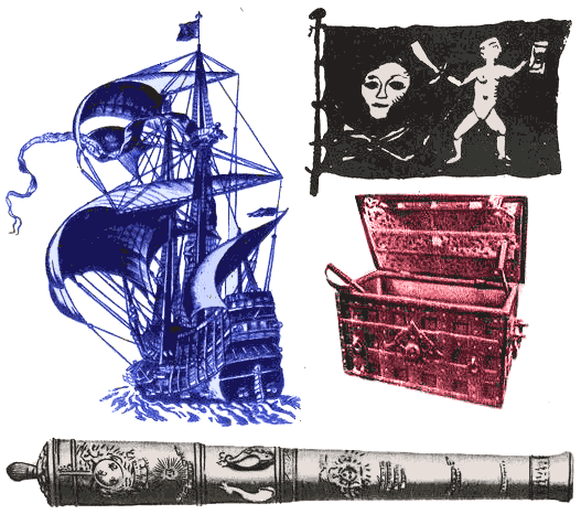 Экспонаты музея в НьюЙорке флаг сундук и пушечный ствол снятые с пиратского - фото 12
