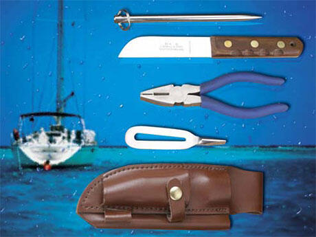 Набор яхтсмена нож с 4х дюймовым клинком со скругленным острием и накладками - фото 5
