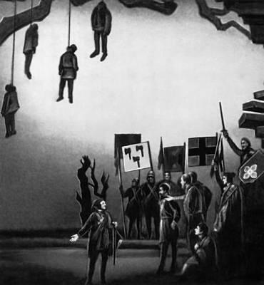 Сцена из спектакля Макбет У Шекспира Гётеборгский городской театр 1948 - фото 93