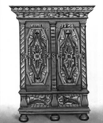 Расписной крестьянский шкаф из Даларны Дерево 17 в Северный музей - фото 95