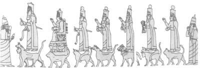 Изображения богов Ассирии Слева направо царь бог Ашшур богиня Нинлиль - фото 2